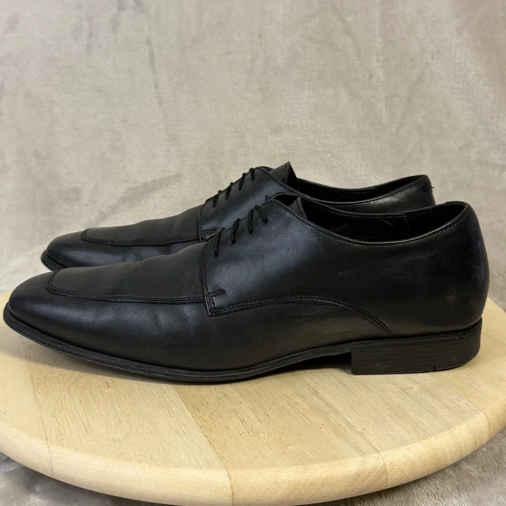 Cole Haan Mens Air Giraldo Bike Toe Oxford Black Leather Dress Shoes C09851 10M